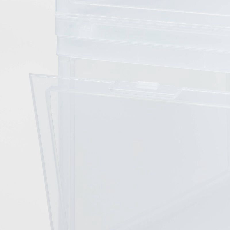 slide 3 of 5, Stackable Small Bin Front Opening Clear - Brightroom™: Transparent Utility Storage, Stackable, 12 Volume Capacity, 1 ct