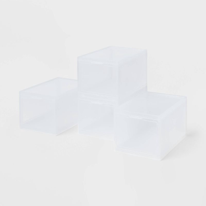 slide 5 of 5, Stackable Small Bin Front Opening Clear - Brightroom™: Transparent Utility Storage, Stackable, 12 Volume Capacity, 1 ct