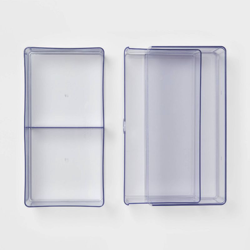 slide 3 of 4, Clear Stackable Drawer - Brightroom™: Plastic Utility Storage, 2 Drawers, 6"x6"x6", Toiletries Organizer, 1 ct