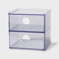 Clear Stackable Drawer - Brightroom™: Plastic Utility Storage, 2 Drawers, 6"x6"x6", Toiletries Organizer