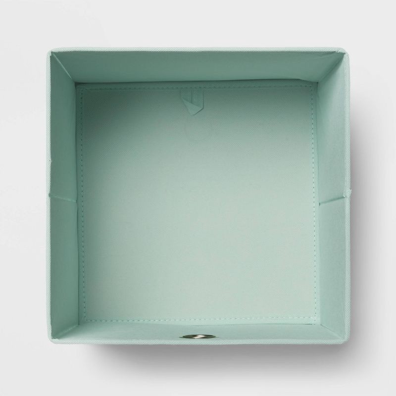 slide 3 of 6, 11" Fabric Bin Mint Floral - Room Essentials™: Square Storage Cube, Polyester, Folds Flat, 11 Inch System Compatible, 1 ct