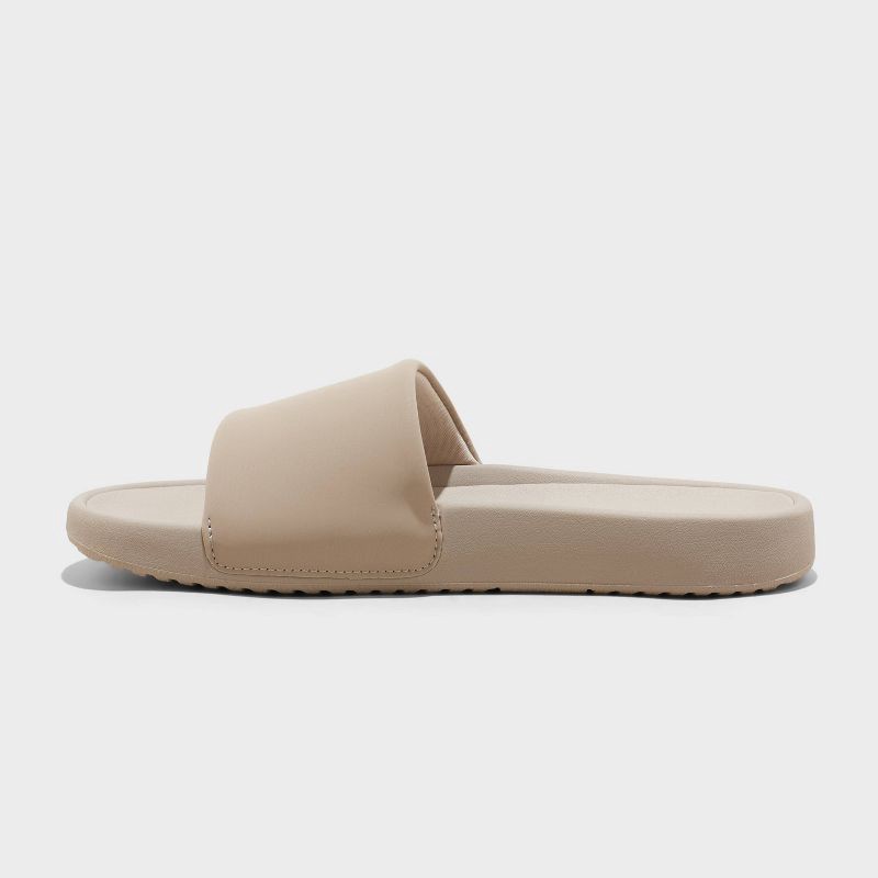 slide 2 of 4, Women's Makenna Slide Sandals - All In Motion™ Taupe 8: Slip On, Open Toe, EVA Outsole, 1 ct