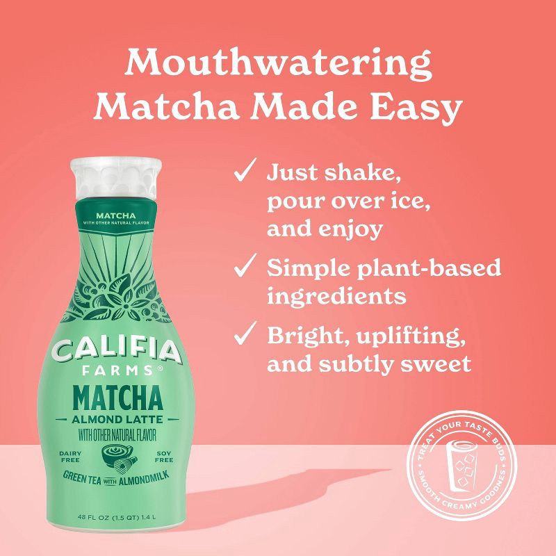 slide 2 of 7, Califia Farms Matcha Almond Latte - 48 fl oz, 48 fl oz