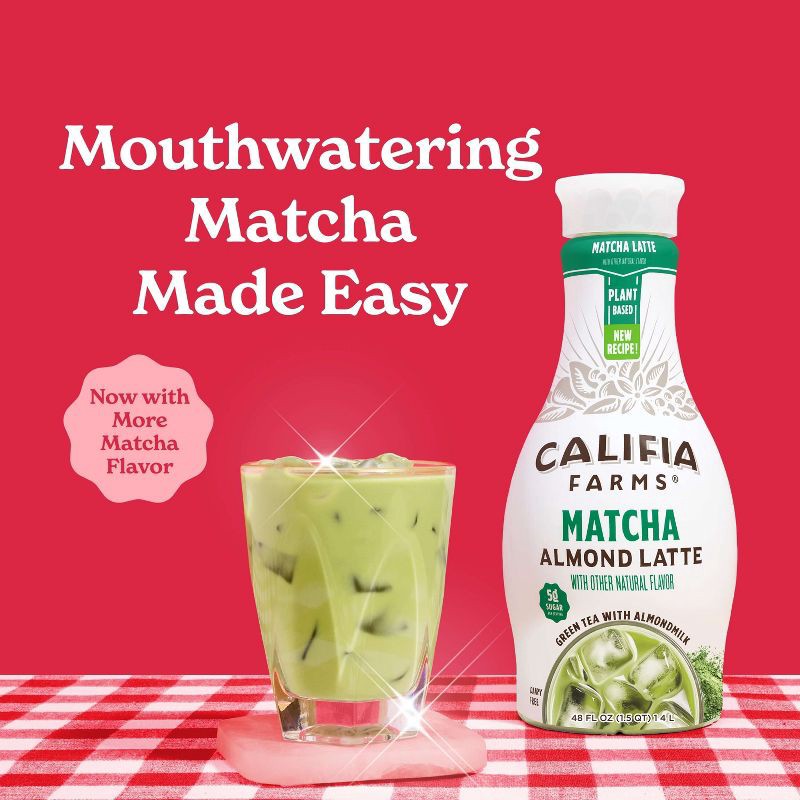 slide 3 of 9, Califia Farms Matcha Almond Latte - 48 fl oz, 48 fl oz