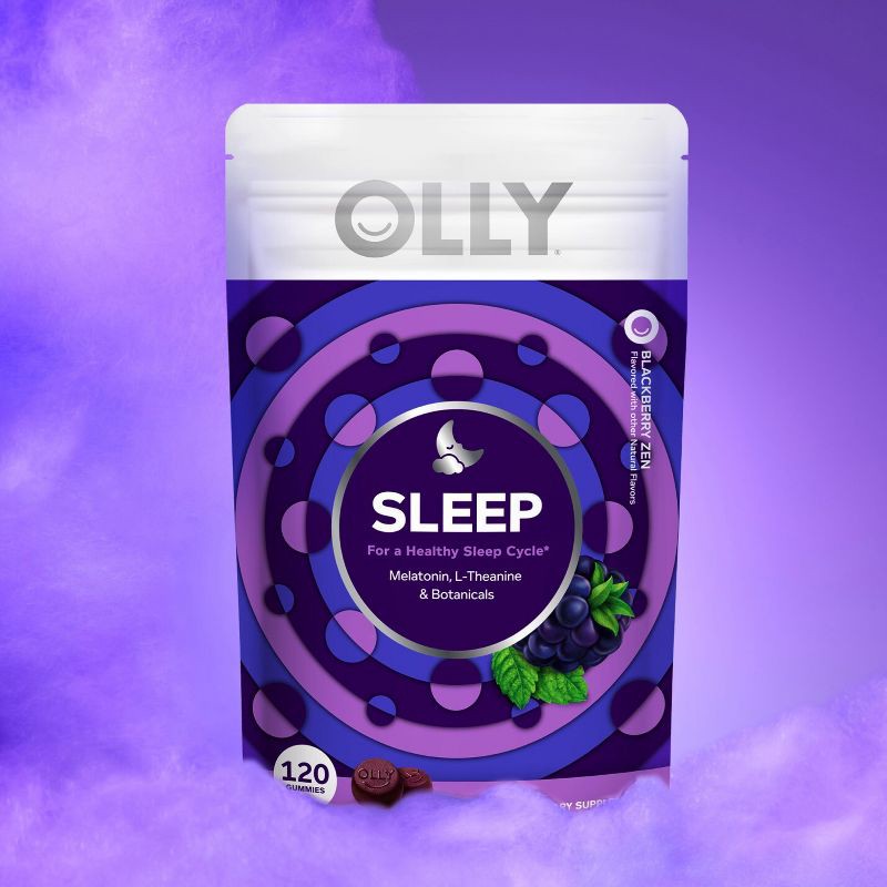 slide 2 of 8, OLLY 3mg Melatonin Sleep Gummies - Blackberry Zen - 120ct, 120 ct; 3 mg