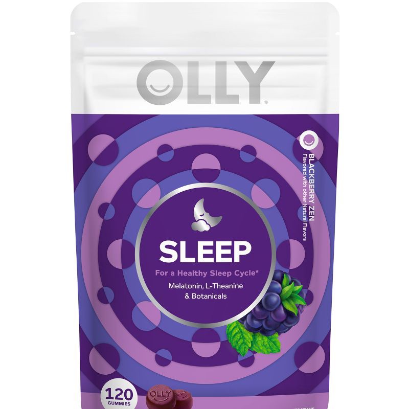 slide 1 of 8, OLLY 3mg Melatonin Sleep Gummies - Blackberry Zen - 120ct, 120 ct; 3 mg