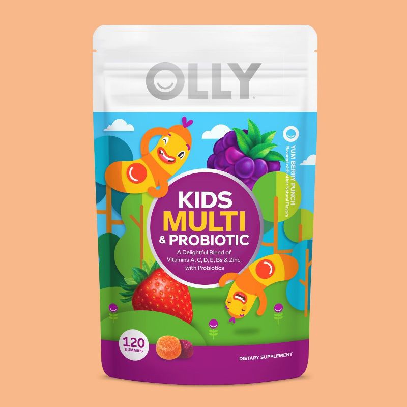 slide 2 of 7, OLLY Kids' Multivitamin + Probiotic Gummies - Berry Punch - 120ct, 120 ct