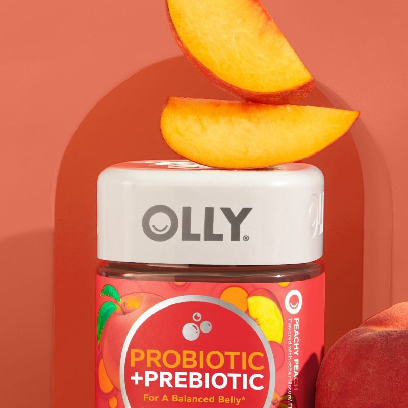 slide 2 of 10, OLLY Probiotic + Prebiotic Gummies - Peachy Peach- 60ct, 60 ct