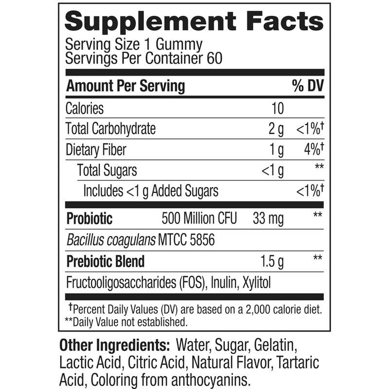 slide 8 of 10, OLLY Probiotic + Prebiotic Gummies - Peachy Peach- 60ct, 60 ct