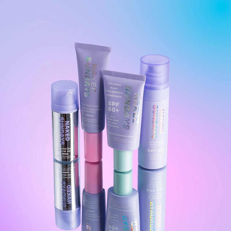 slide 9 of 10, Naked Sundays Collagen Glow 100% Mineral Perfecting Priming Lotion - SPF50 + - 50ml, 50 ml
