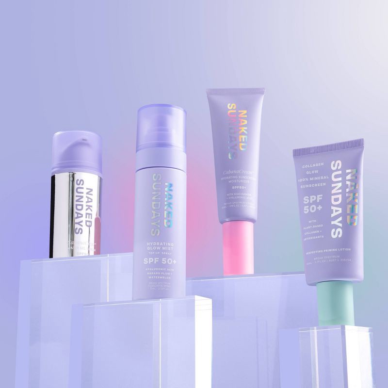 slide 10 of 10, Naked Sundays Collagen Glow 100% Mineral Perfecting Priming Lotion - SPF50 + - 50ml, 50 ml