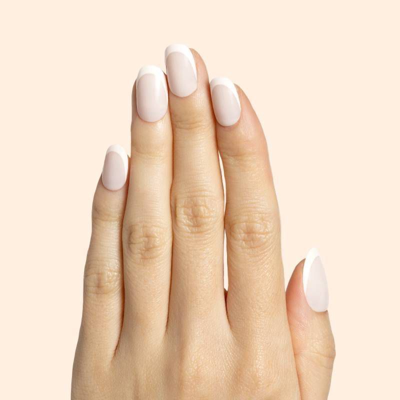 slide 2 of 5, Olive & June Fake Nails - S Round - Classic French - 32ct, 32 ct