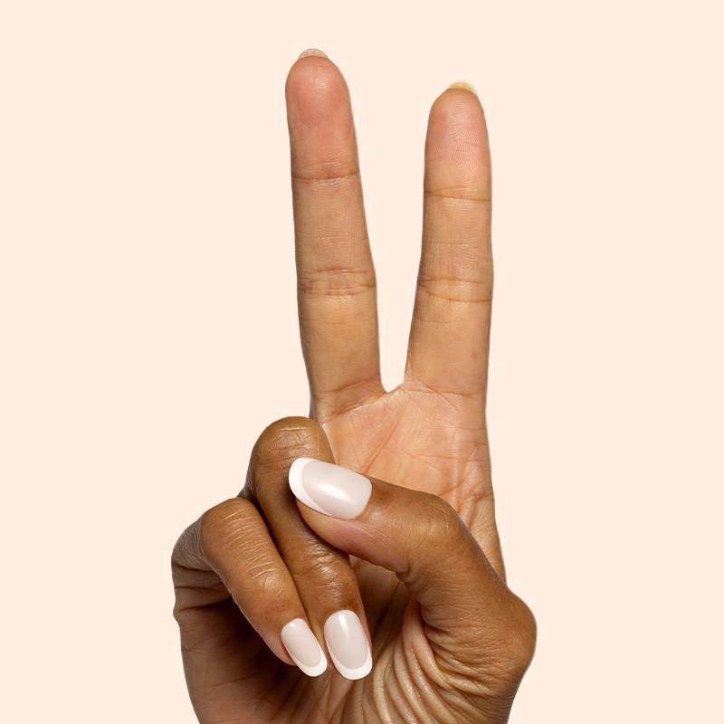 slide 3 of 5, Olive & June Fake Nails - S Round - Classic French - 32ct, 32 ct