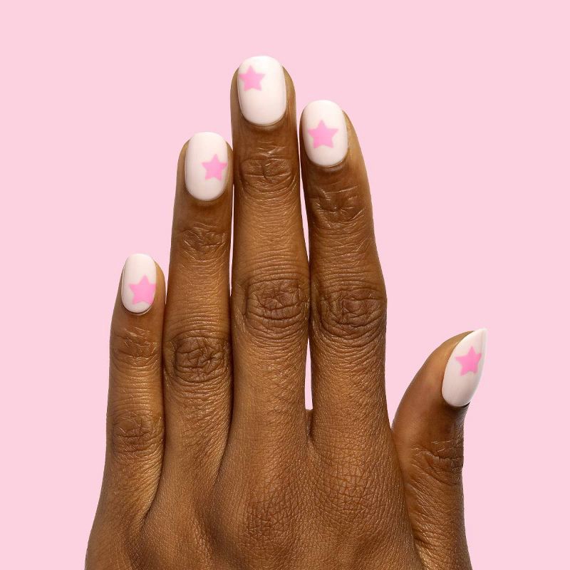 slide 4 of 5, Olive & June Fake Nails - XS Round - Pink Star Party - 32ct, 32 ct