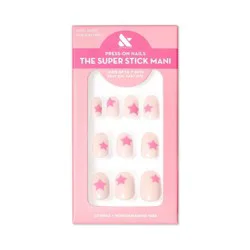 Olive & June Fake Nails - XS Round - Pink Star Party - 32ct