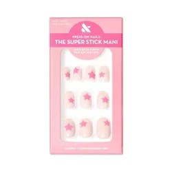 Olive & June Fake Nails - XS Round - Pink Star Party - 32ct