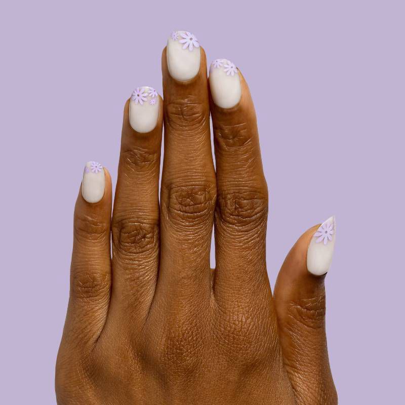 slide 2 of 4, Olive & June Fake Nails - S Round - Floral Tip - 32ct, 32 ct