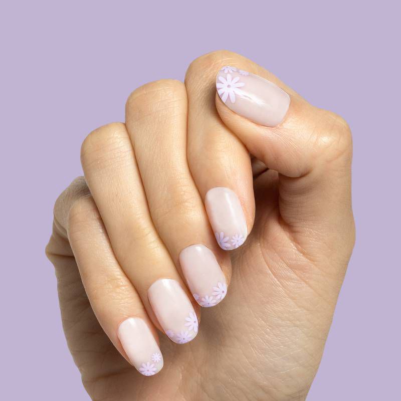 slide 4 of 4, Olive & June Fake Nails - S Round - Floral Tip - 32ct, 32 ct