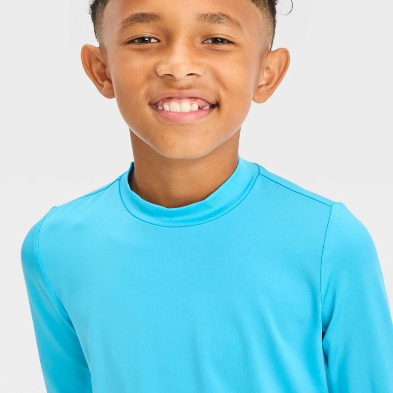 slide 2 of 3, Boys' Long Sleeve Solid Rash Guard Top - Cat & Jack™ Blue M, 1 ct