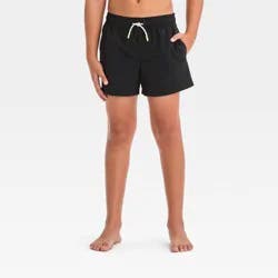 Boys' Solid Swim Trunks - art class™ Black S