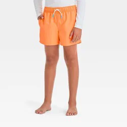 Boys' Solid Swim Trunks - art class™ Orange XL