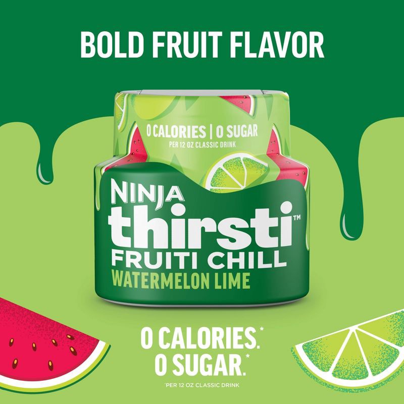 slide 2 of 7, Ninja Thirsti FRUITI CHILL Watermelon Lime Flavored Water Drops: Sugar-Free, Zero Calories, Water Flavoring, 1 ct