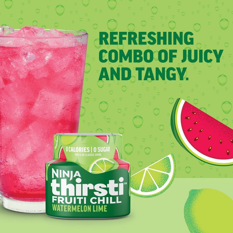 slide 3 of 7, Ninja Thirsti FRUITI CHILL Watermelon Lime Flavored Water Drops: Sugar-Free, Zero Calories, Water Flavoring, 1 ct