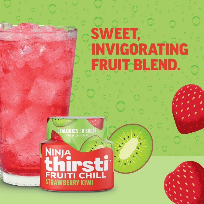 slide 3 of 7, Ninja Thirsti FRUITI CHILL Strawberry Kiwi Flavored Water Drops: Sugar-Free, Zero Calories, Water Flavoring, Thirsti Pods, 1 ct