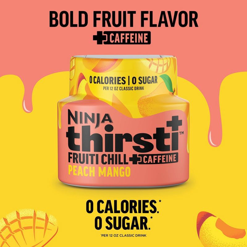 slide 2 of 7, Ninja Thirsti FRUITI CHILL + CAFFEINE Peach Mango Flavored Water Drops, 1 ct