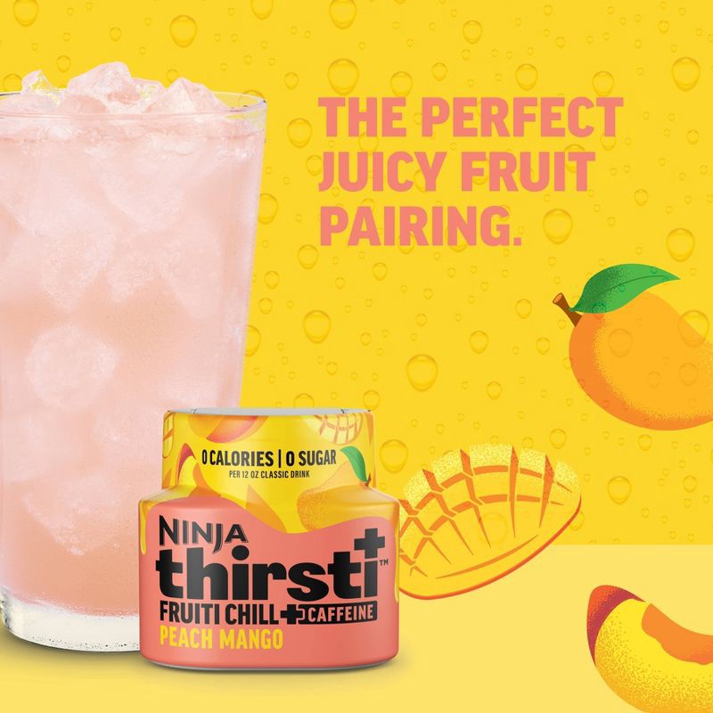 slide 3 of 7, Ninja Thirsti FRUITI CHILL + CAFFEINE Peach Mango Flavored Water Drops, 1 ct