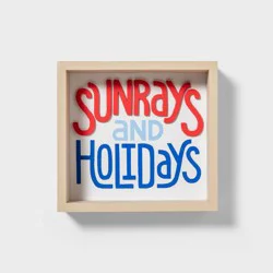 Americana Wood Shadowbox Sunrays and Holidays - Sun Squad™: Indoor July 4th Decor, FSC Certified