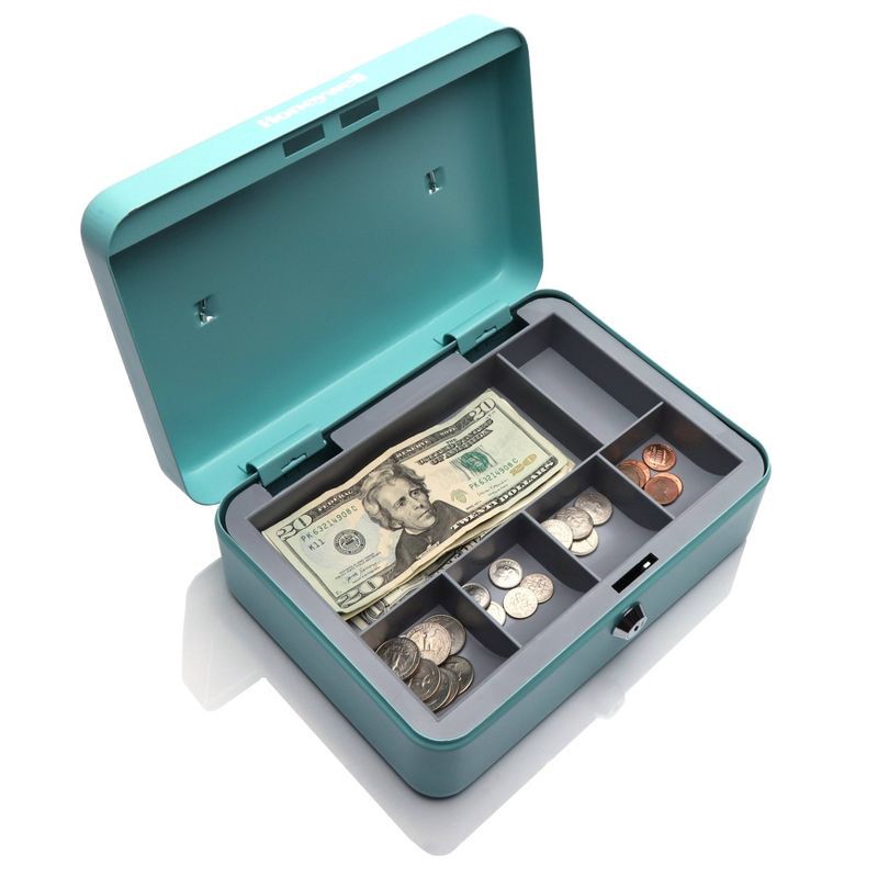 slide 3 of 6, Honeywell Mobile Cash Box 816112TL Teal Blue, 1 ct