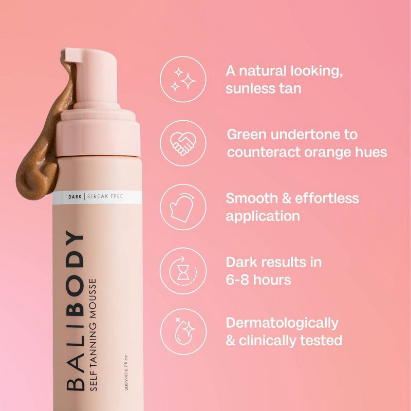 slide 4 of 9, Bali Body Dark Self Tanning Mousse - 6.7 fl oz, 6.7 fl oz