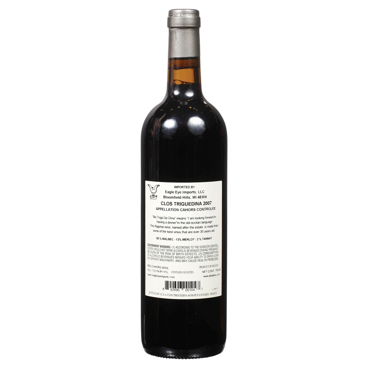 slide 2 of 2, Clos Triguedina Cahors, 750 ml