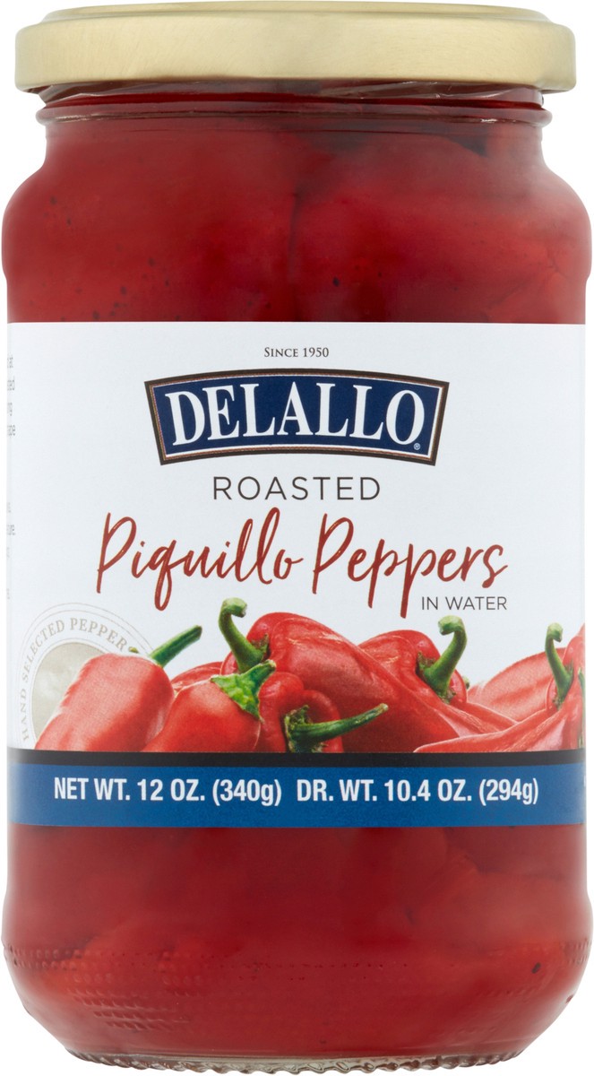 slide 1 of 12, DeLallo Roasted Piquillo Peppers, 12 oz