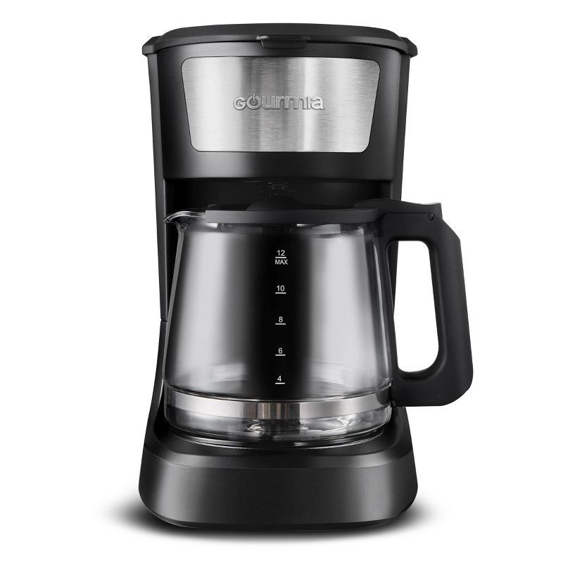 slide 2 of 7, Gourmia 12 Cup One-Touch Switch Coffee Maker with Auto Keep Warm Black, 1 ct