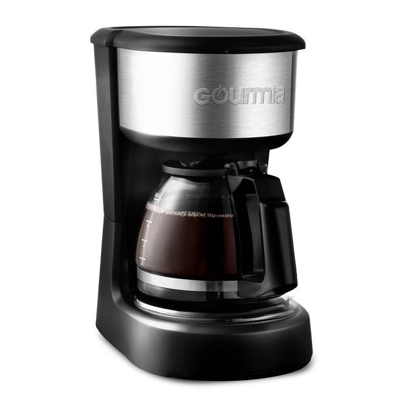 slide 3 of 8, Gourmia 5 Cup One-Touch Switch Coffee Maker with Auto Keep Warm Black: 1800W, Glass & Plastic, Basket Filter, Drip Type, 1 ct