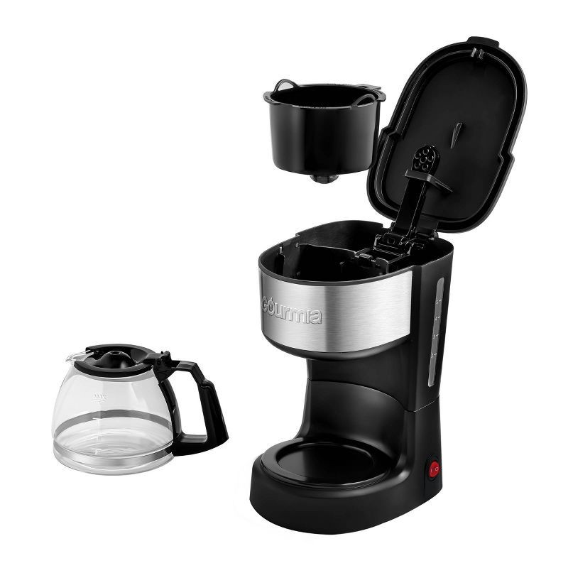slide 5 of 8, Gourmia 5 Cup One-Touch Switch Coffee Maker with Auto Keep Warm Black: 1800W, Glass & Plastic, Basket Filter, Drip Type, 1 ct