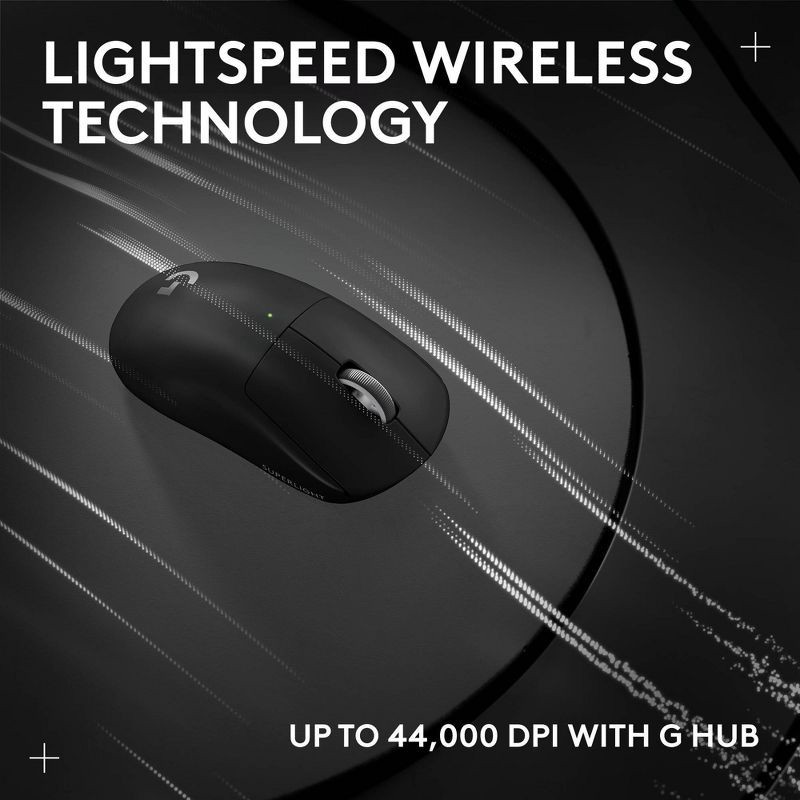 slide 9 of 13, Logitech G Pro X Superlight 2 Lightspeed Wireless Gaming Mouse - Black: Lightweight, Bluetooth, Built-In Rechargeable Battery, USB Connection, 1 ct