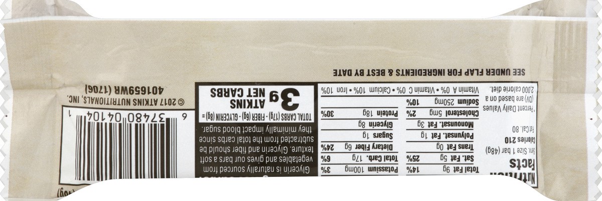 slide 6 of 6, Atkins Advantage Chocolate Chip Granola Bar, 1.7 oz