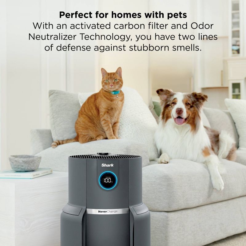 slide 9 of 14, Shark Never Change Air Purifier Max HP302: True HEPA, 5 Settings, 1200-1500 sq. ft., Programmable Timer, CARB Certified, 1 ct