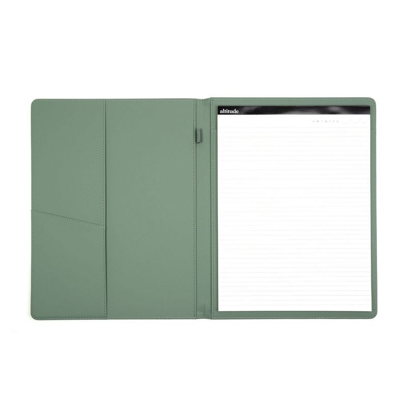 slide 4 of 7, Altitude Padfolio 10"x12.5" Vegan Leather Dark Sage Debossed Arch, 1 ct