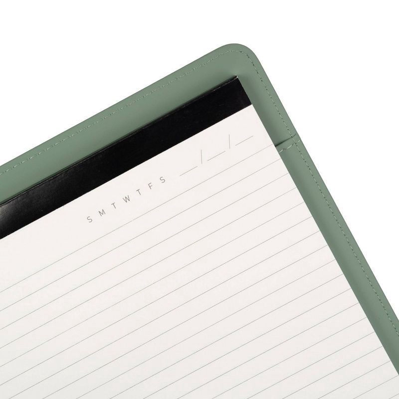 slide 6 of 7, Altitude Padfolio 10"x12.5" Vegan Leather Dark Sage Debossed Arch, 1 ct