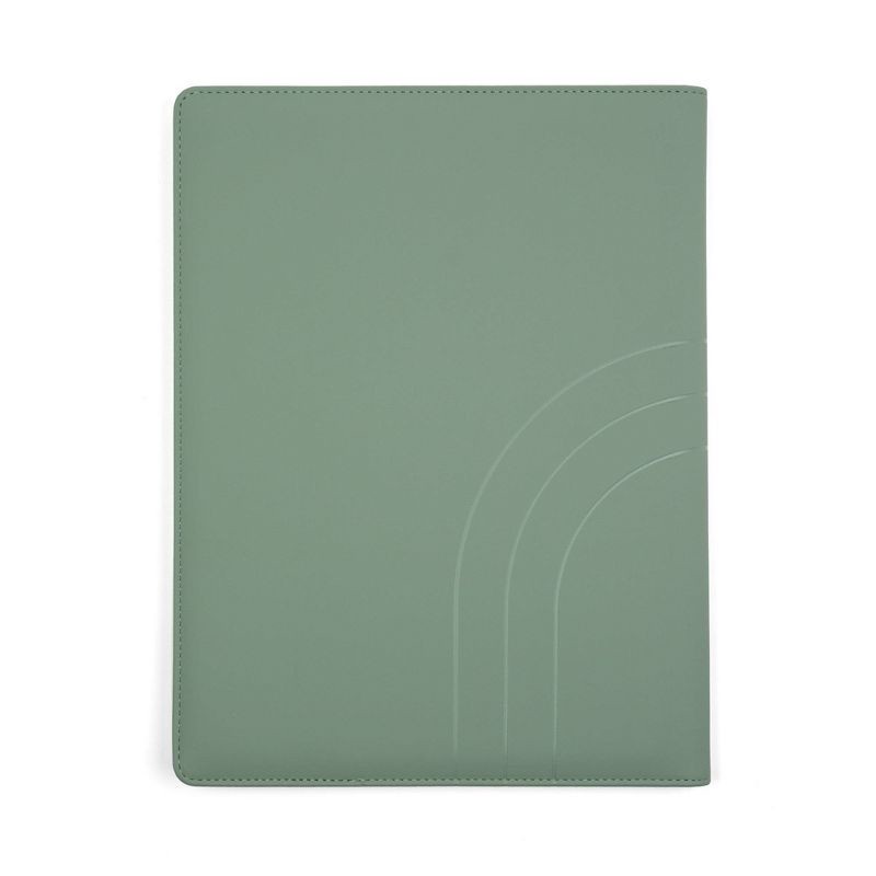 slide 7 of 7, Altitude Padfolio 10"x12.5" Vegan Leather Dark Sage Debossed Arch, 1 ct