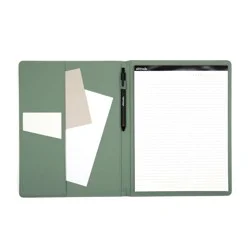 Altitude Padfolio 10"x12.5" Vegan Leather Dark Sage Debossed Arch