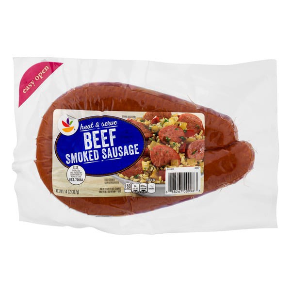 slide 1 of 1, Giant Beef Smoked Sausage Rope, 14 oz