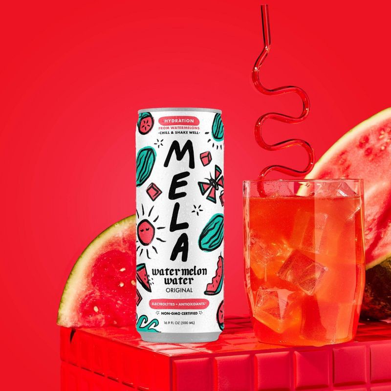 slide 2 of 3, Mela Watermelon Water Original - 4pk/11.15 fl oz Cans, 4 ct; 11.15 fl oz