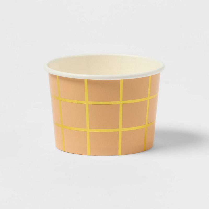slide 3 of 3, 10ct Metallic Treat Cups with Waffle Cone Print Gold - Spritz™, 10 ct