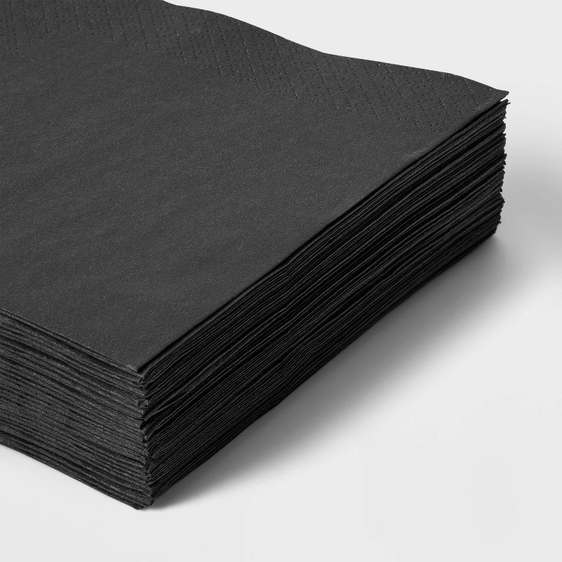 slide 3 of 3, 30ct Beverage Napkins Black - Spritz™, 30 ct