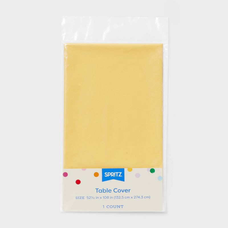 slide 3 of 3, Rectangular Disposable Table Cover Yellow - Spritz™, 1 ct